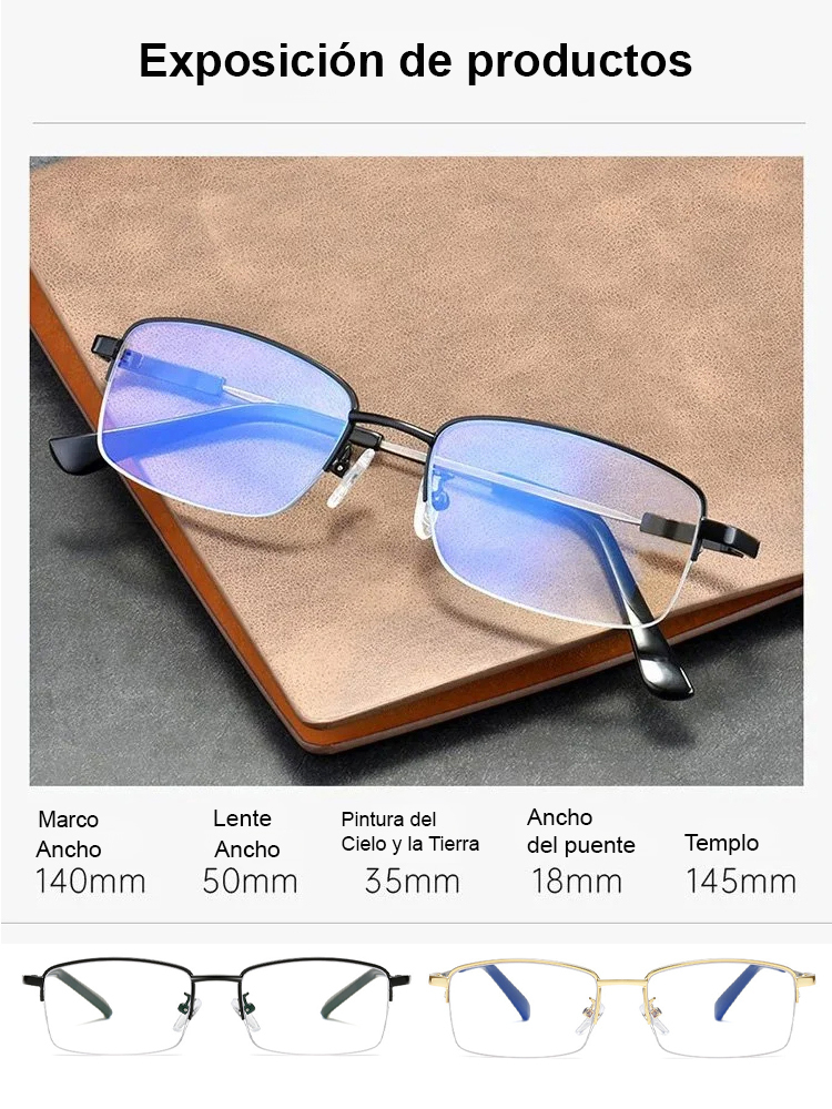 Gafas de lectura profesionales de titanio para cerca y lejos