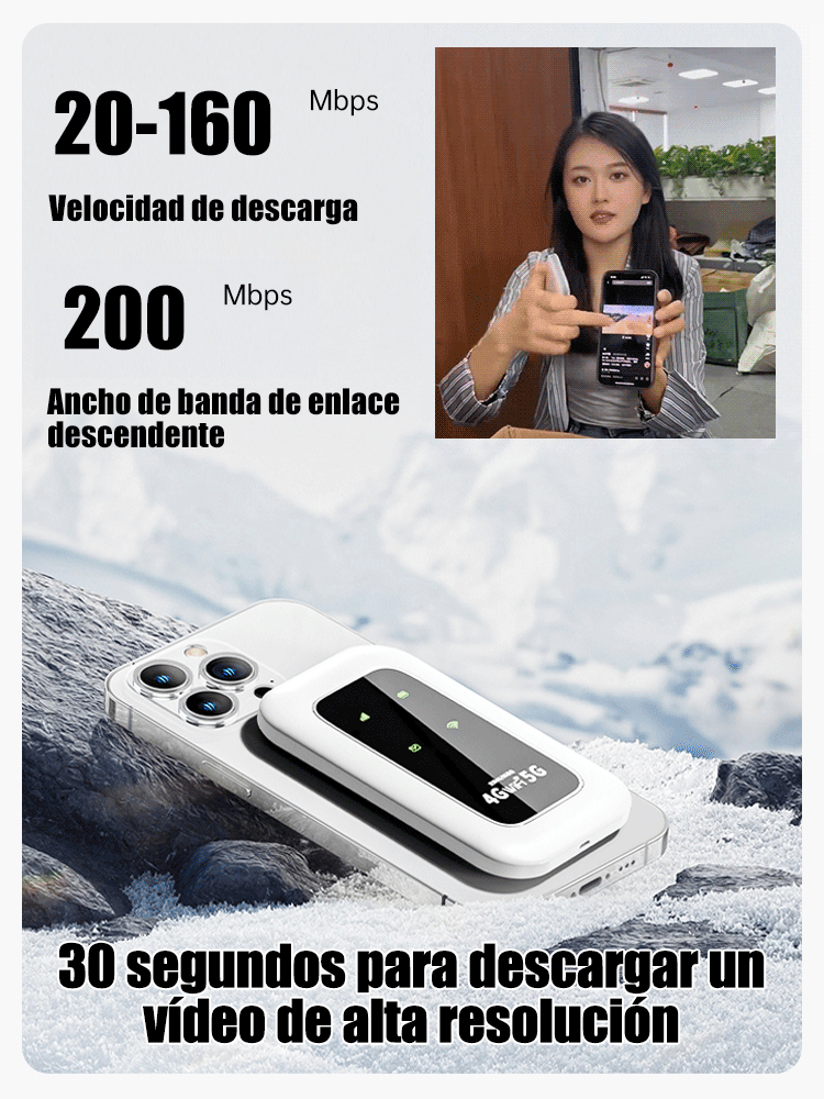 ¡Internet de por vida, un solo pago! WiFi portátil de alta velocidad al precio de una comida.