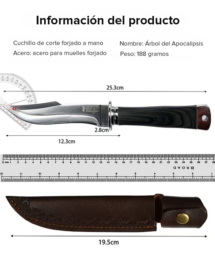 ✨ Cuchillo de exterior forjado a mano por un herrero en Solingen, Alemania. ✨ Recomendado por la Asociación Europea de Cazadores: ¡50 años sin romperse!