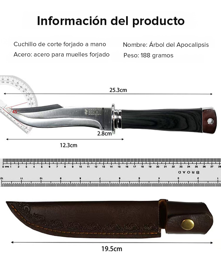 ✨ Cuchillo de exterior forjado a mano por un herrero en Solingen, Alemania. ✨ Recomendado por la Asociación Europea de Cazadores: ¡50 años sin romperse!