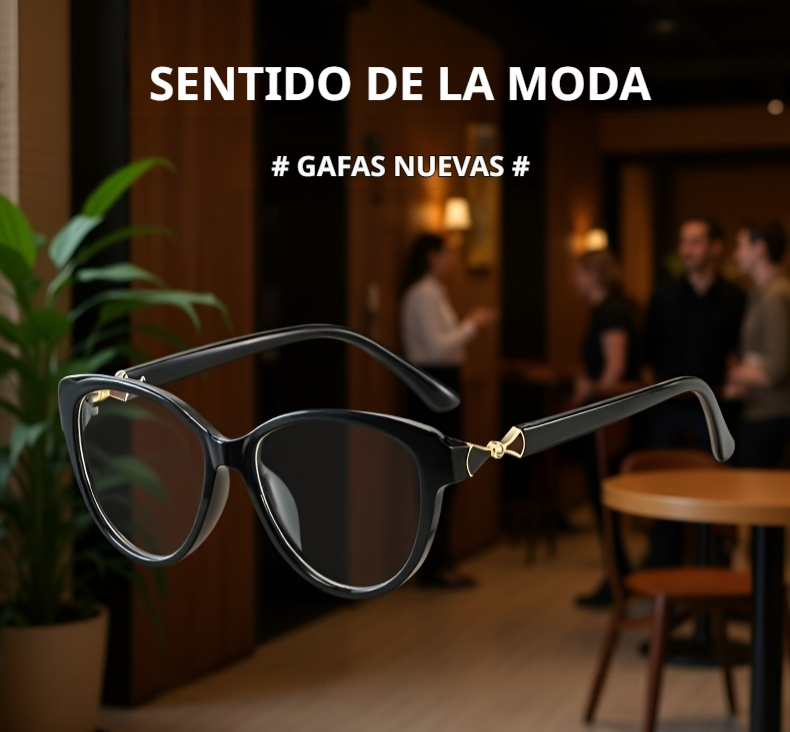 Gafas modernas ojo de gato para mujer antiedad