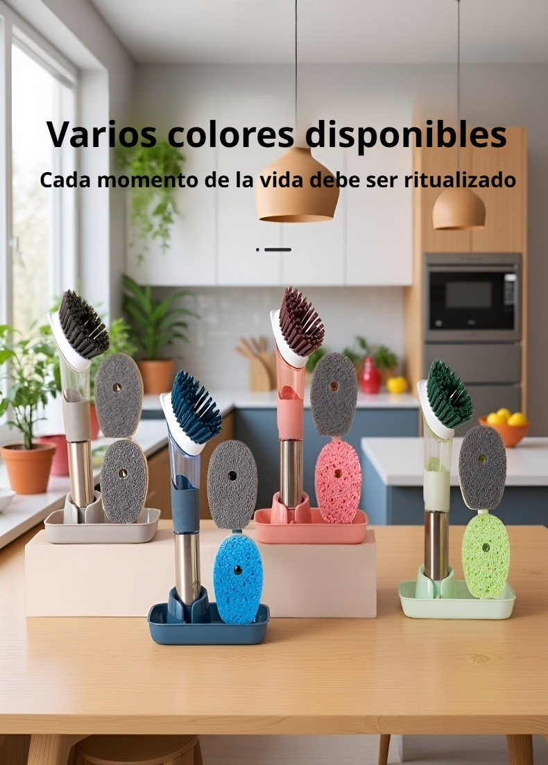 Cepillo práctico con compartimento para detergente