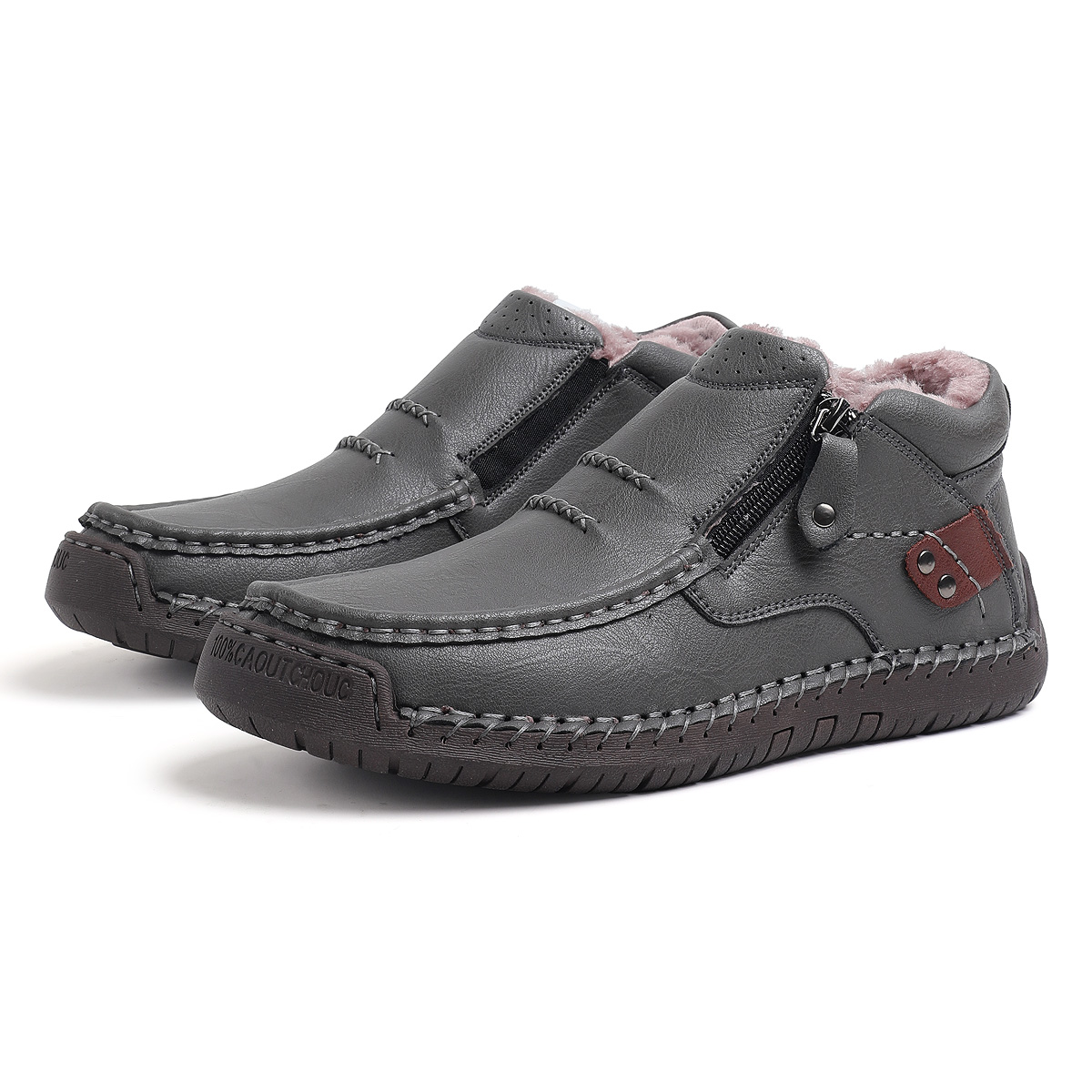 （Free shipping）⏰Limited Time Sale 70% OFF-Men’s Handmade Premium Leather Slip-On Driving Boots – Wide Toe, Arch Support, Waterproof, Pressure Relief, Non-Slip Sole&Warmth for Casual, Travel & Outdoor