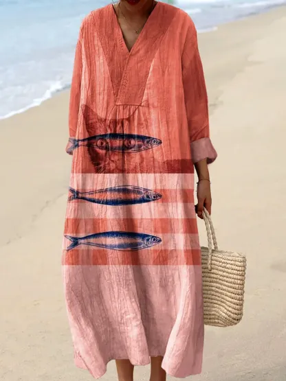 🔥New Arrivals🔥 Women's SummerAbstract Pattern Art Print Cotton Dress
