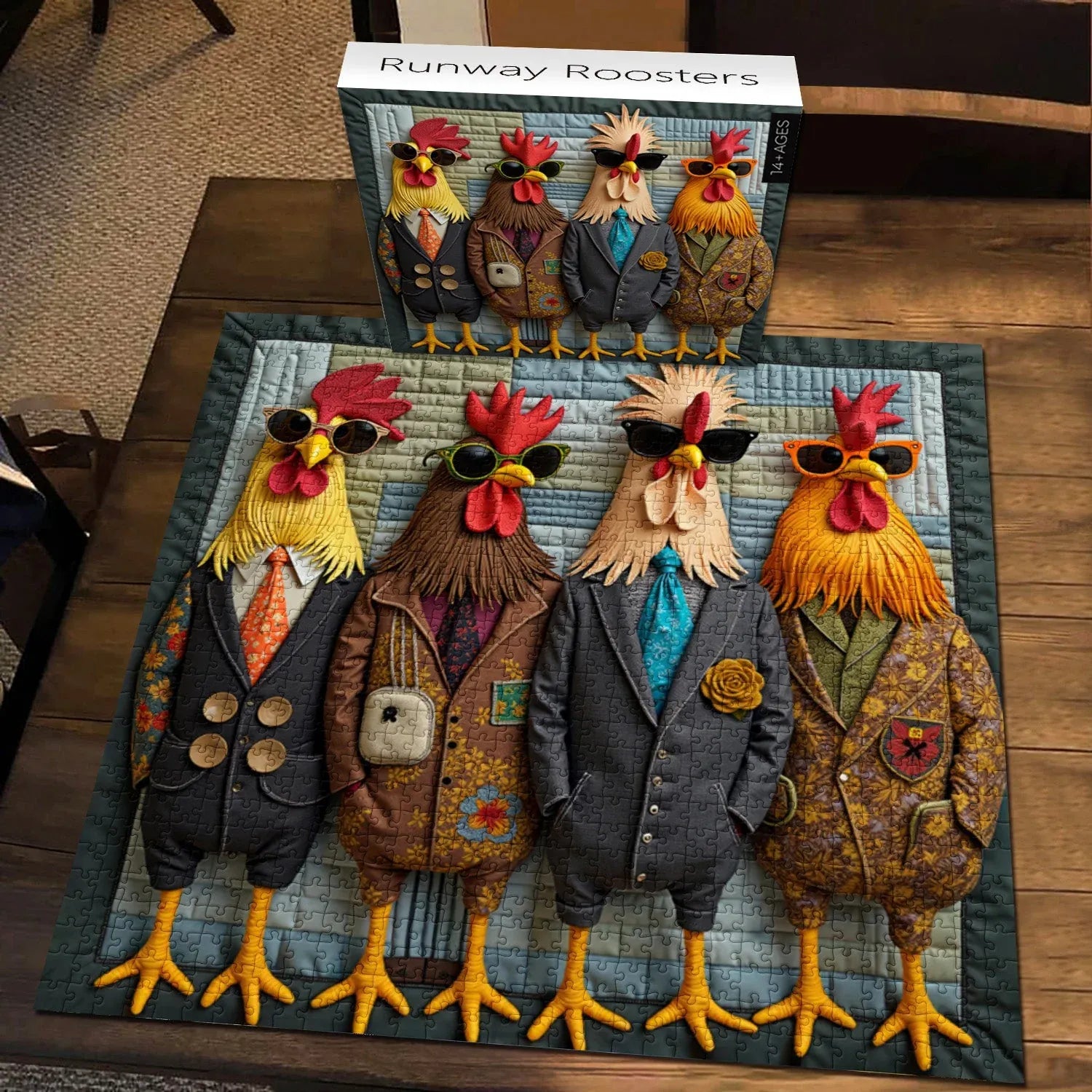  Runway Roosters Wooden Jigsaw Puzzle 1000 Pieces
