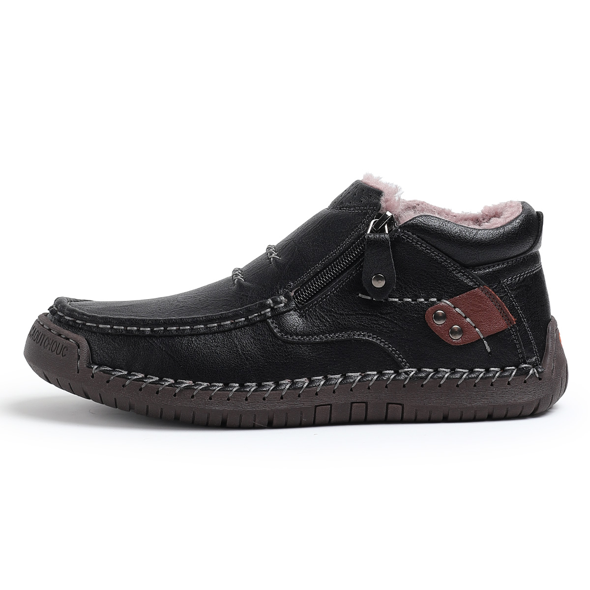 （Free shipping）⏰Limited Time Sale 70% OFF-Men’s Handmade Premium Leather Slip-On Driving Boots – Wide Toe, Arch Support, Waterproof, Pressure Relief, Non-Slip Sole&Warmth for Casual, Travel & Outdoor