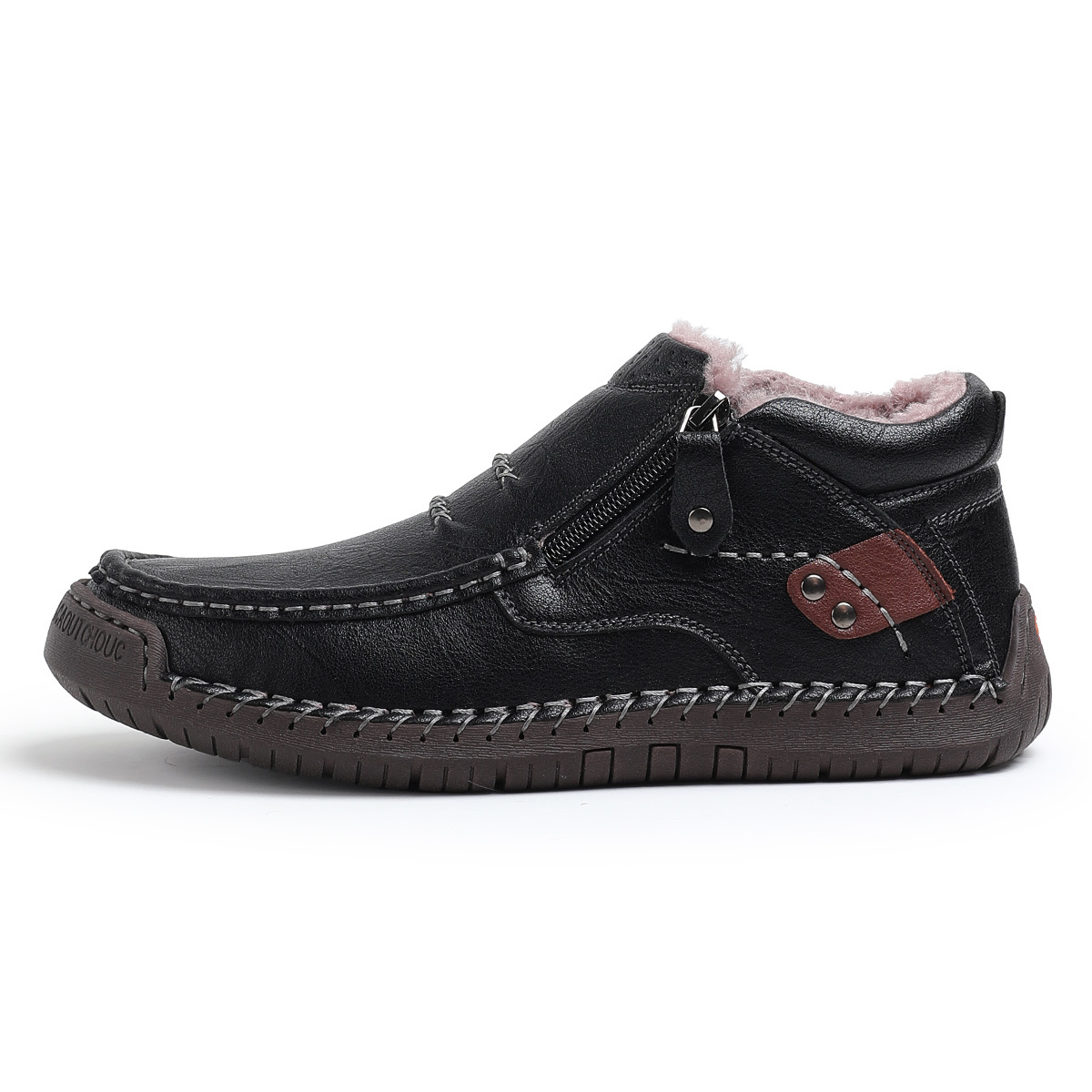 （Free shipping）⏰Limited Time Sale 70% OFF-Men’s Handmade Premium Leather Slip-On Driving Boots – Wide Toe, Arch Support, Waterproof, Pressure Relief, Non-Slip Sole&Warmth for Casual, Travel & Outdoor