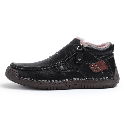 （Free shipping）⏰Limited Time Sale 70% OFF-Men’s Handmade Premium Leather Slip-On Driving Boots – Wide Toe, Arch Support, Waterproof, Pressure Relief, Non-Slip Sole&Warmth for Casual, Travel & Outdoor