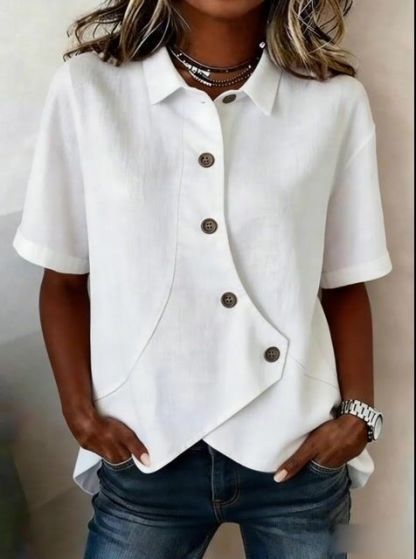 Women'S Casual Solid Color Irregular Shirt