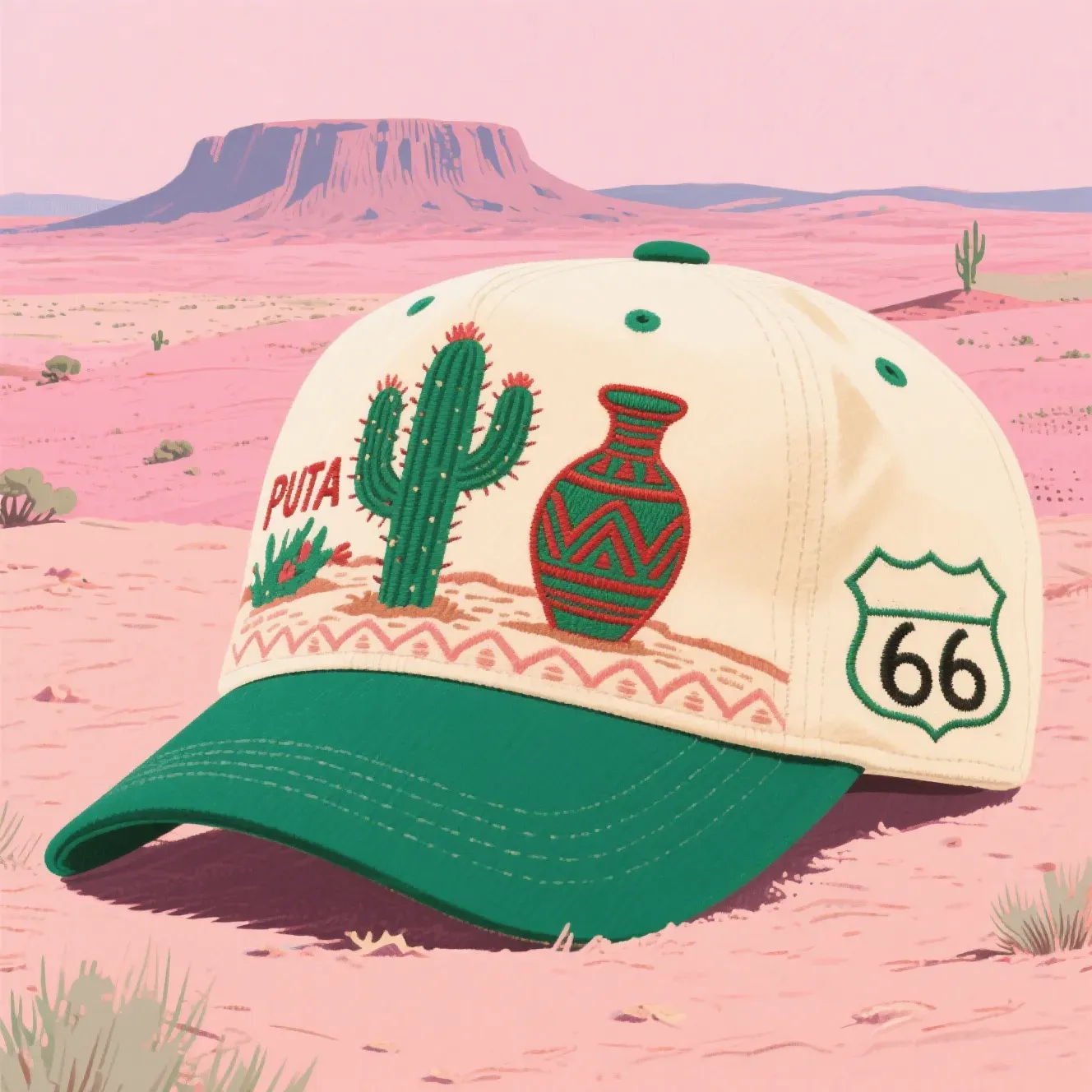 🚗 Route 66: America’s Highway, Stitched Into Every Cap 🌎