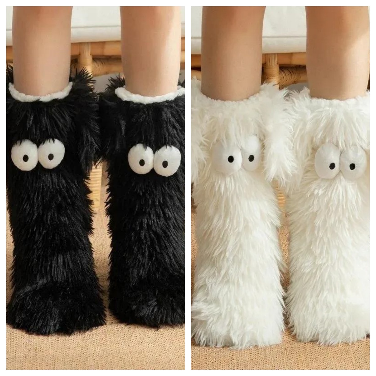 🧦✨Women’s Winter Kawaii Big Eyes Slipper Socks