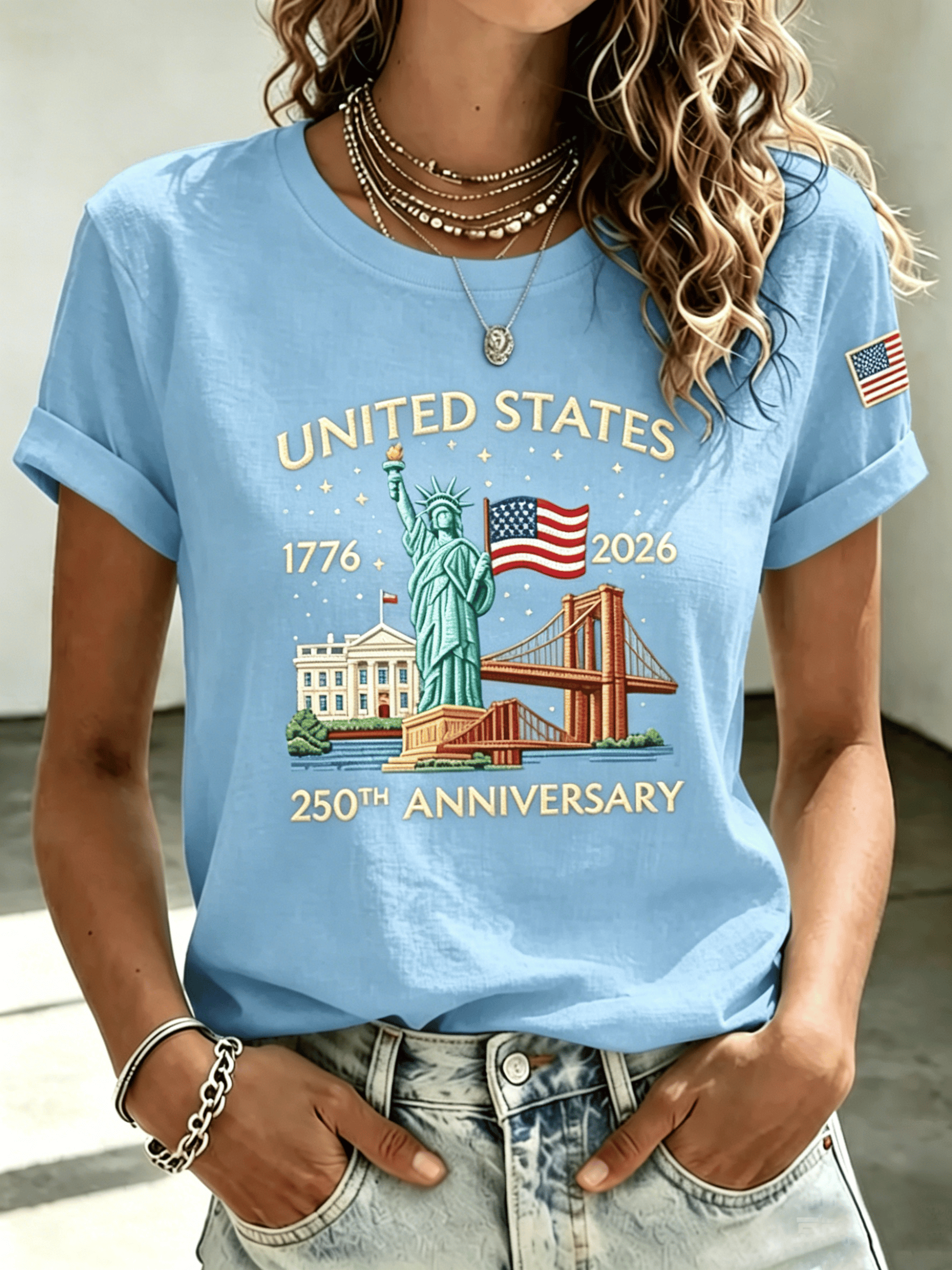 Women's USA 250th Anniversary Print T-Shirt