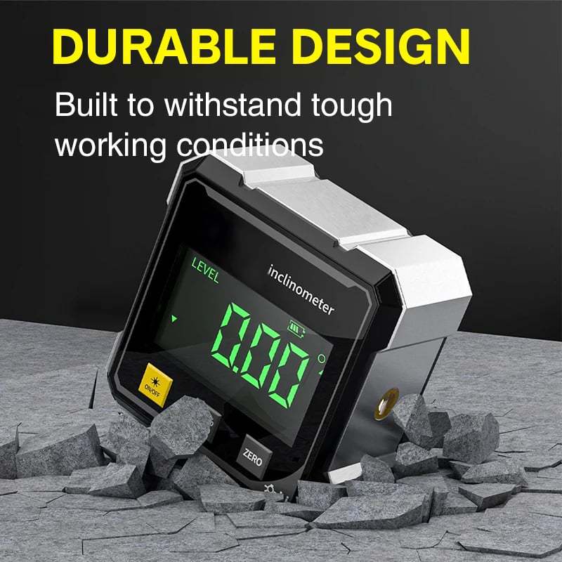 4-Side Magnetic Digital Angle Gauge with Laser