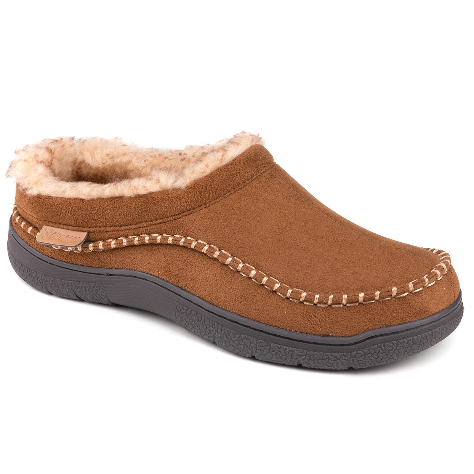 Men's Daily Non-Slip Warm Wide-Toe Plush Slippers