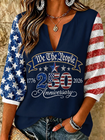 Women's 250th Anniversary Printed Casual Top