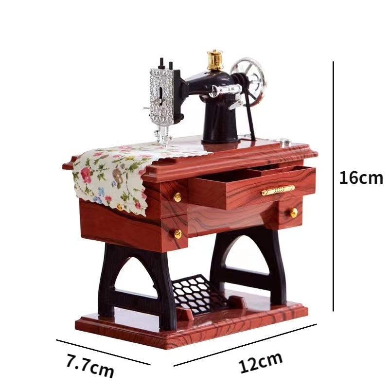 Vintage Sewing Machine Music Box