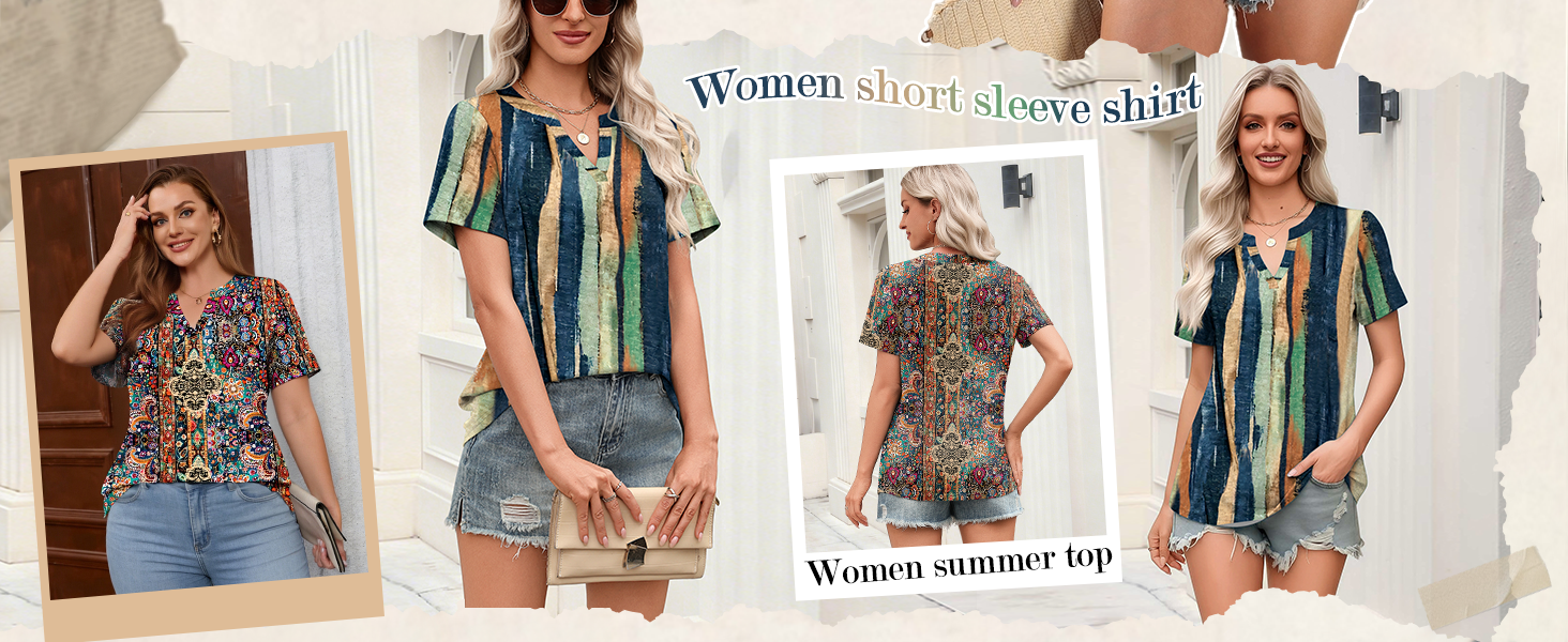 Womens Tops Short Sleeve V Neck Tee Shirts