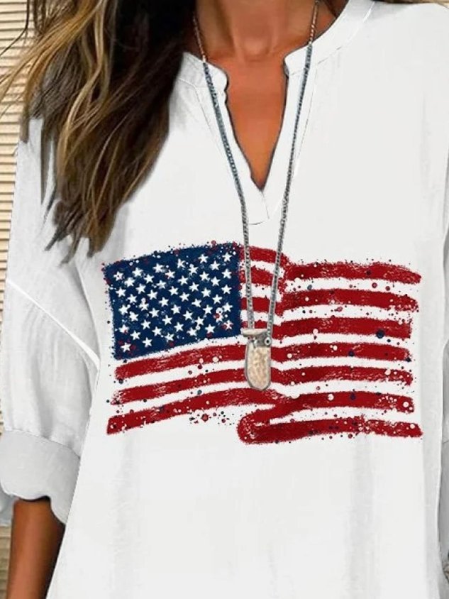 Cotton Casual V Neck Shirt