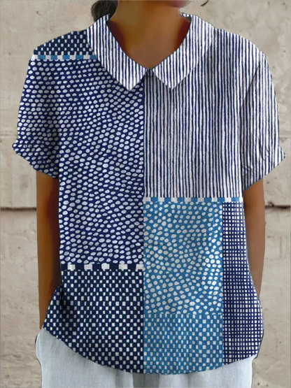 Women's Abstract Polka Dot Stripe Art Print Dress