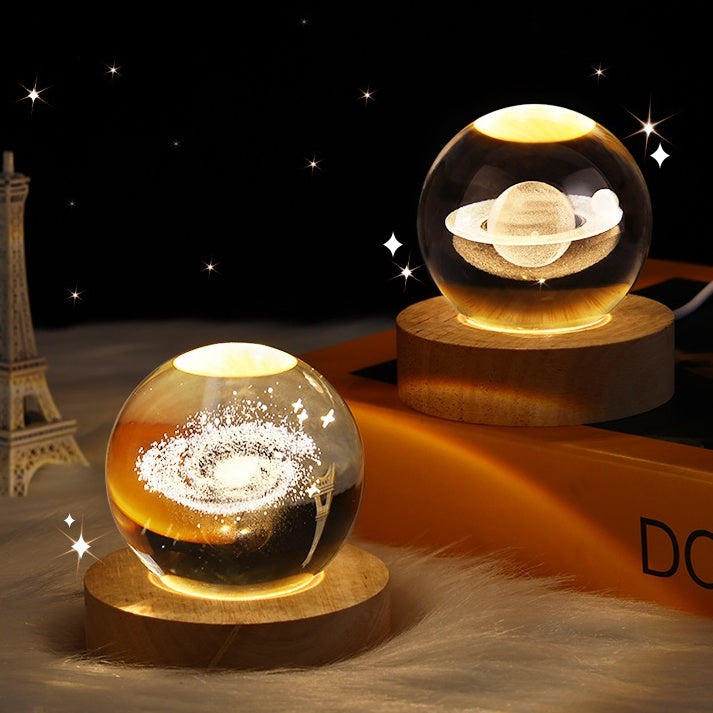 3D Planetary Crystal Ball Night Lamp