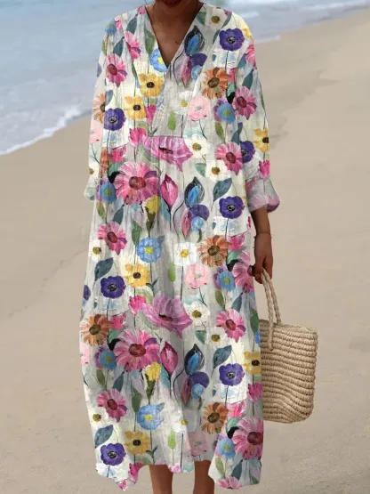 🔥New Arrivals🔥 Women's SummerAbstract Pattern Art Print Cotton Dress
