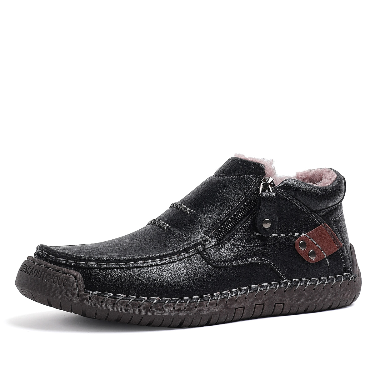（Free shipping）⏰Limited Time Sale 70% OFF-Men’s Handmade Premium Leather Slip-On Driving Boots – Wide Toe, Arch Support, Waterproof, Pressure Relief, Non-Slip Sole&Warmth for Casual, Travel & Outdoor