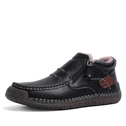 （Free shipping）⏰Limited Time Sale 70% OFF-Men’s Handmade Premium Leather Slip-On Driving Boots – Wide Toe, Arch Support, Waterproof, Pressure Relief, Non-Slip Sole&Warmth for Casual, Travel & Outdoor