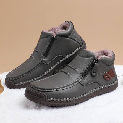 （Free shipping）⏰Limited Time Sale 70% OFF-Men’s Handmade Premium Leather Slip-On Driving Boots – Wide Toe, Arch Support, Waterproof, Pressure Relief, Non-Slip Sole&Warmth for Casual, Travel & Outdoor