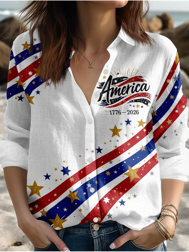 Usa Semiquincentennial Since 1776 Independence Day Blouse
