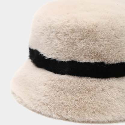 Cozy Faux Mink Bucket Hat - Chic Winter Warmth