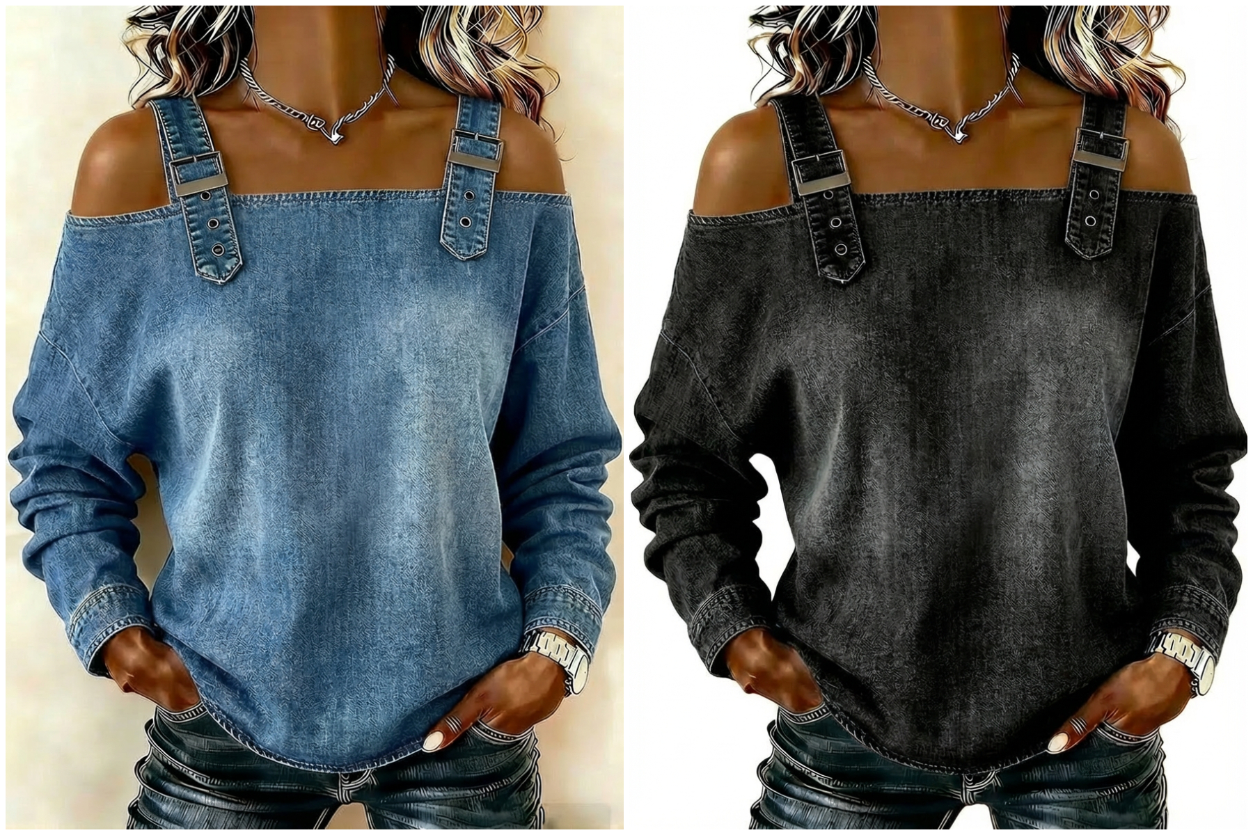 Women's sleeveless denim shirt