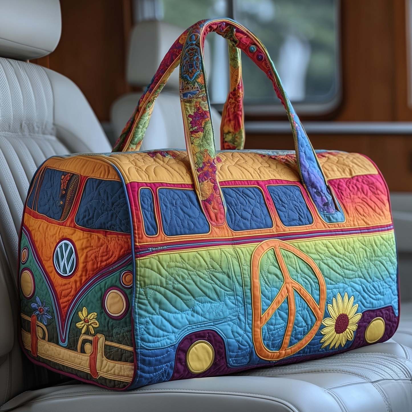 Hippie Van Quilted Duffle Bag GFTOTP10609