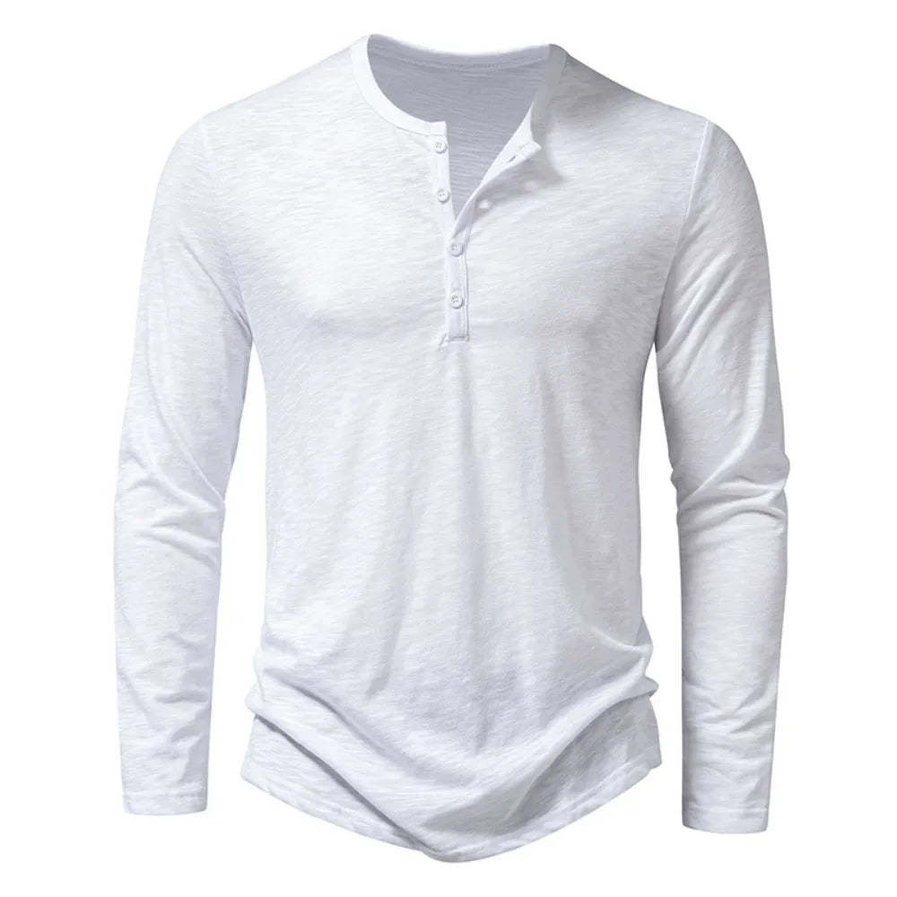 Eric | Premium Cotton Henley Shirt