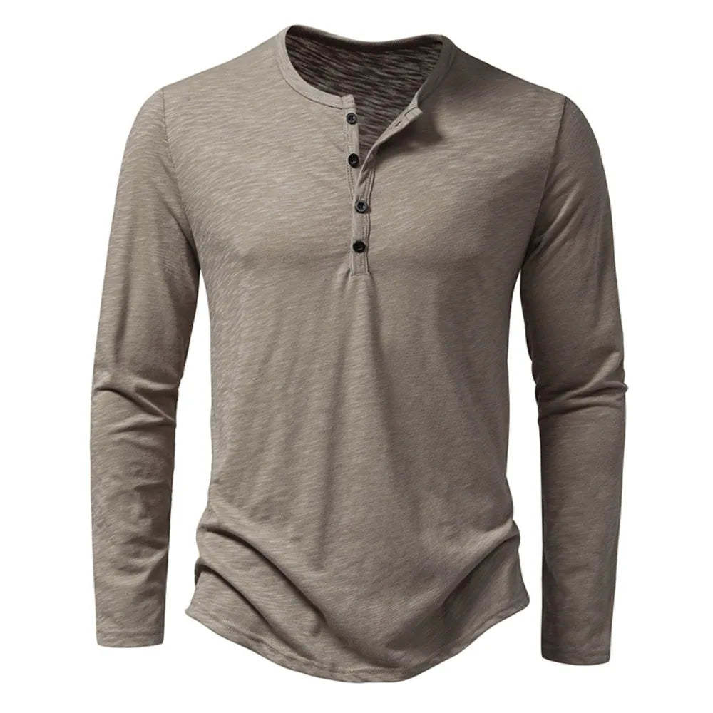 Eric | Premium Cotton Henley Shirt