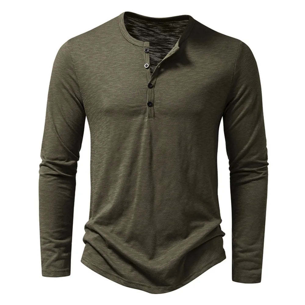 Eric | Premium Cotton Henley Shirt