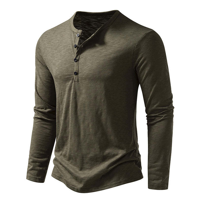 Eric | Premium Cotton Henley Shirt