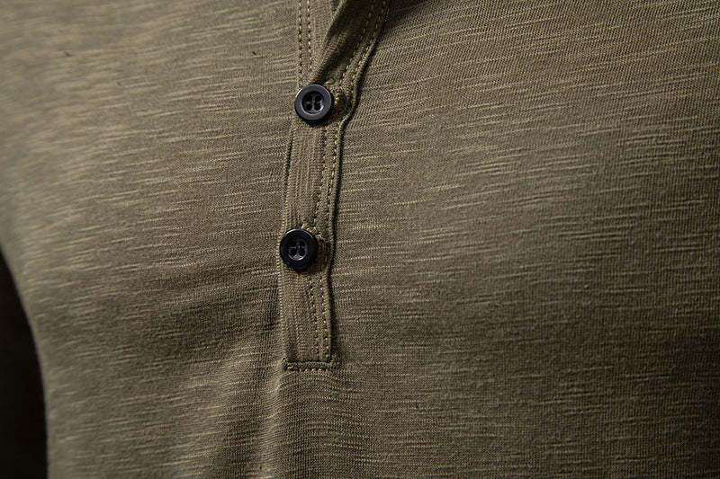 Eric | Premium Cotton Henley Shirt