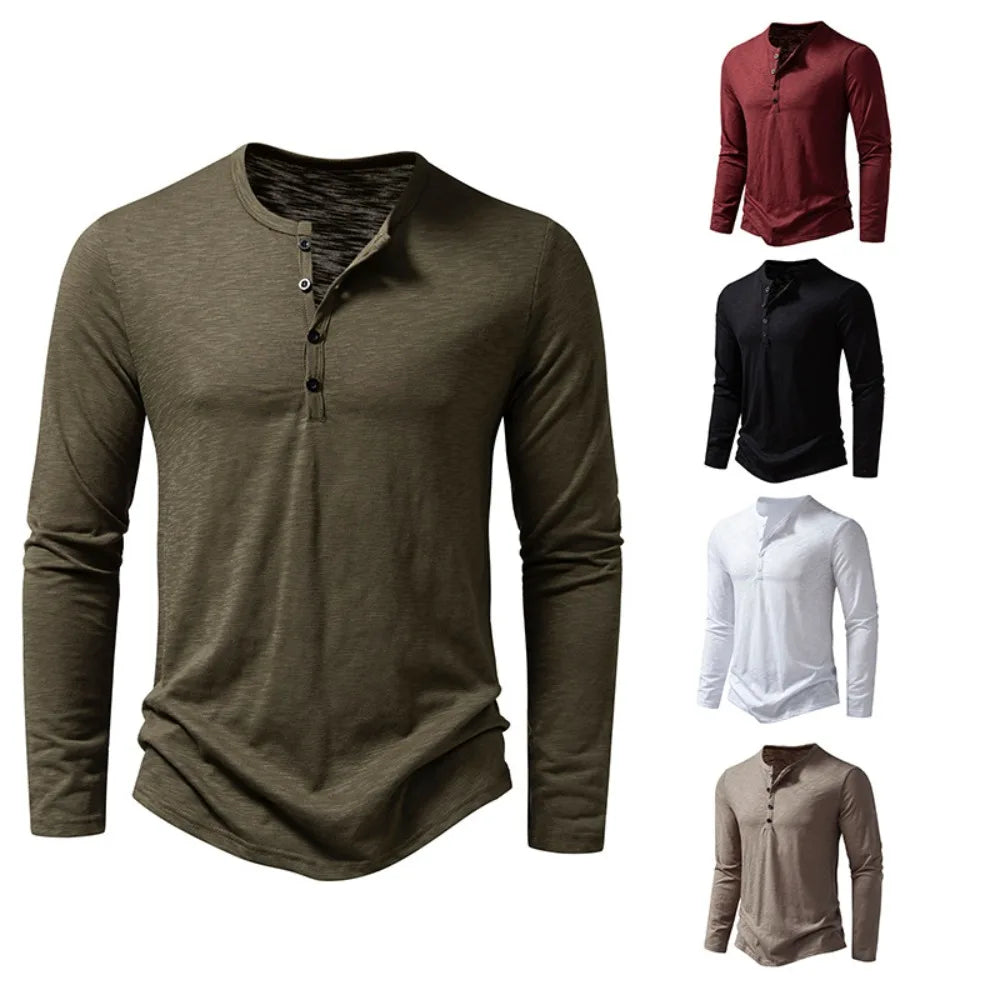 Eric | Premium Cotton Henley Shirt