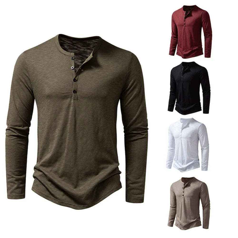 Eric | Premium Cotton Henley Shirt