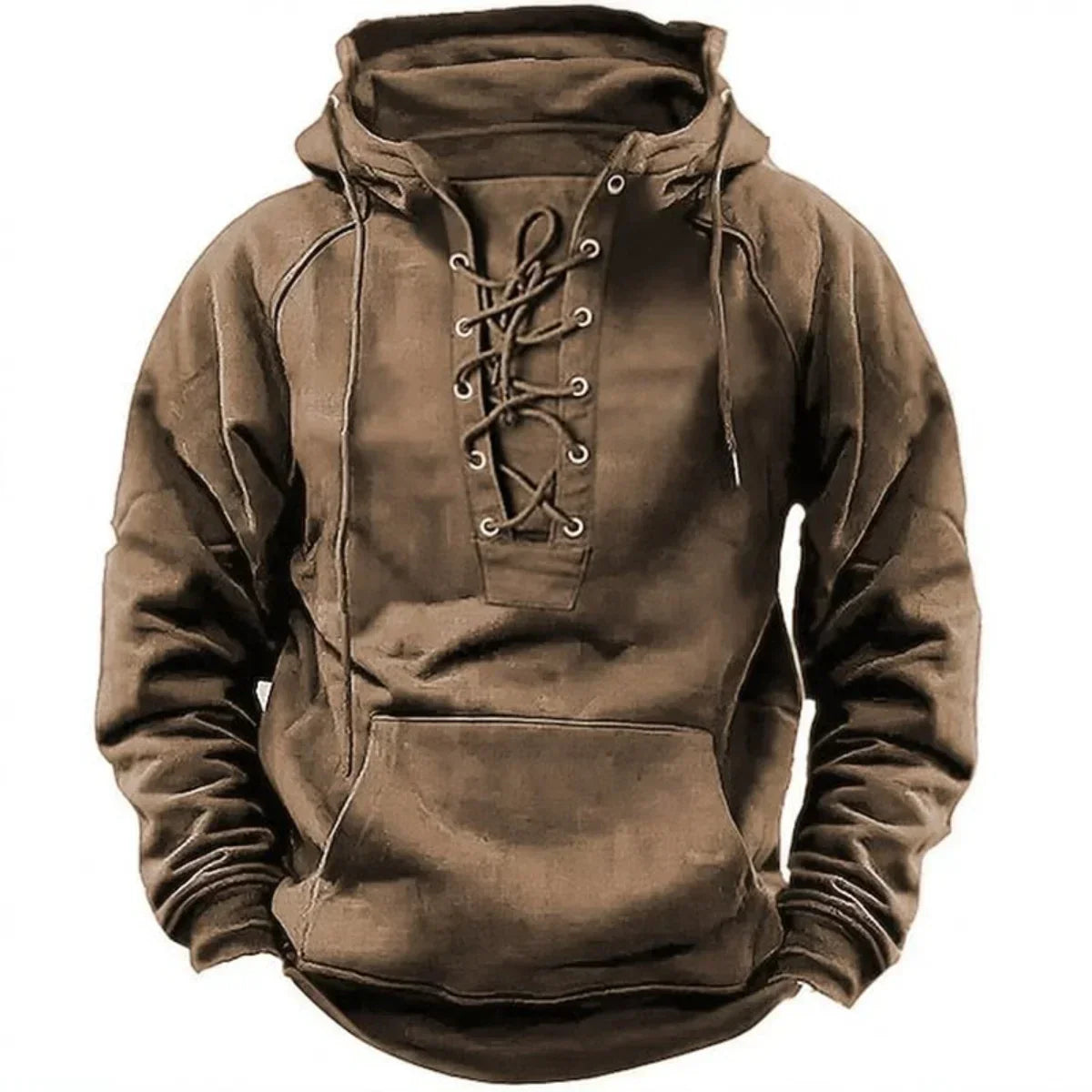 Rugged Lace-Up Hoodie