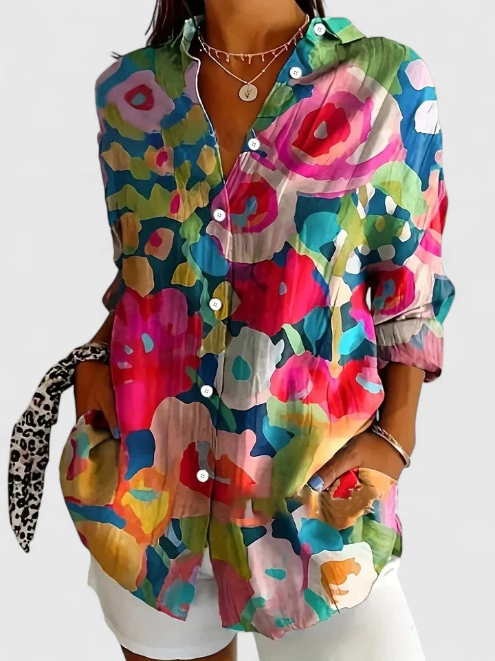 ✨ Women's Blouse Vintage Print Floral Graphic V Neck Long Sleeve Casual Daily Holiday Summer Spring