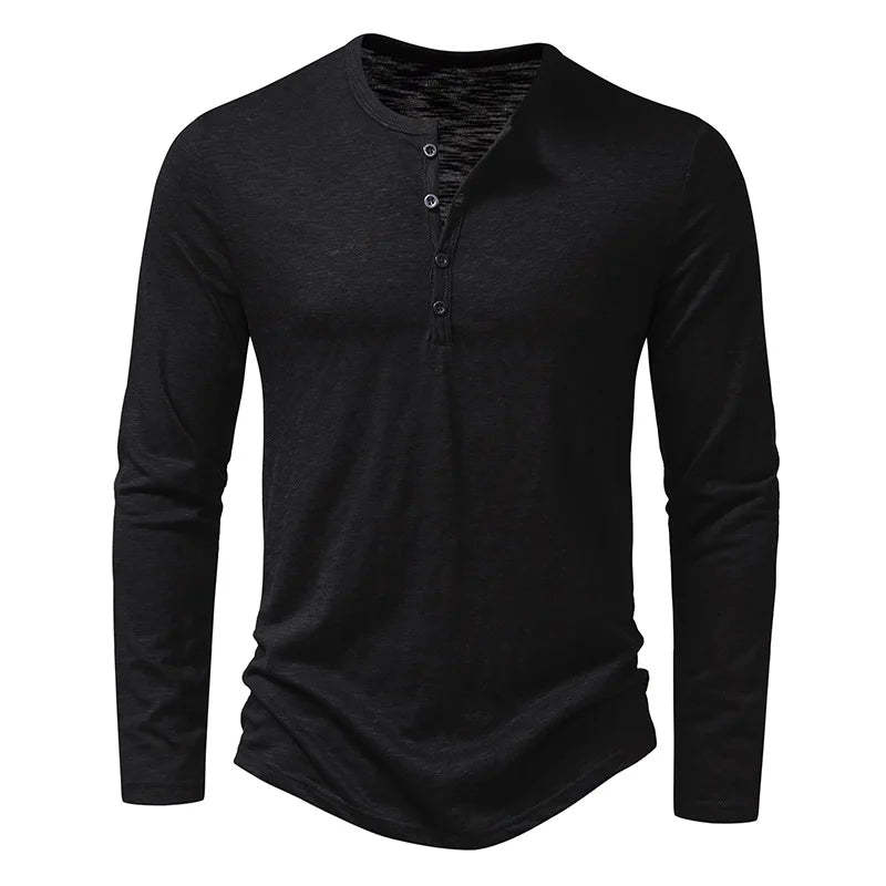 Eric | Premium Cotton Henley Shirt