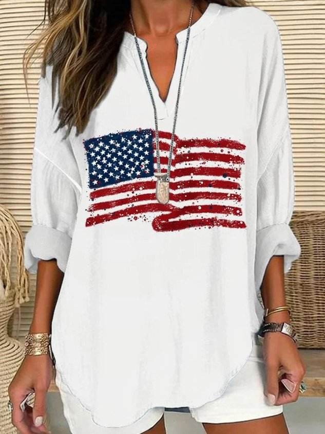 Cotton Casual V Neck Shirt