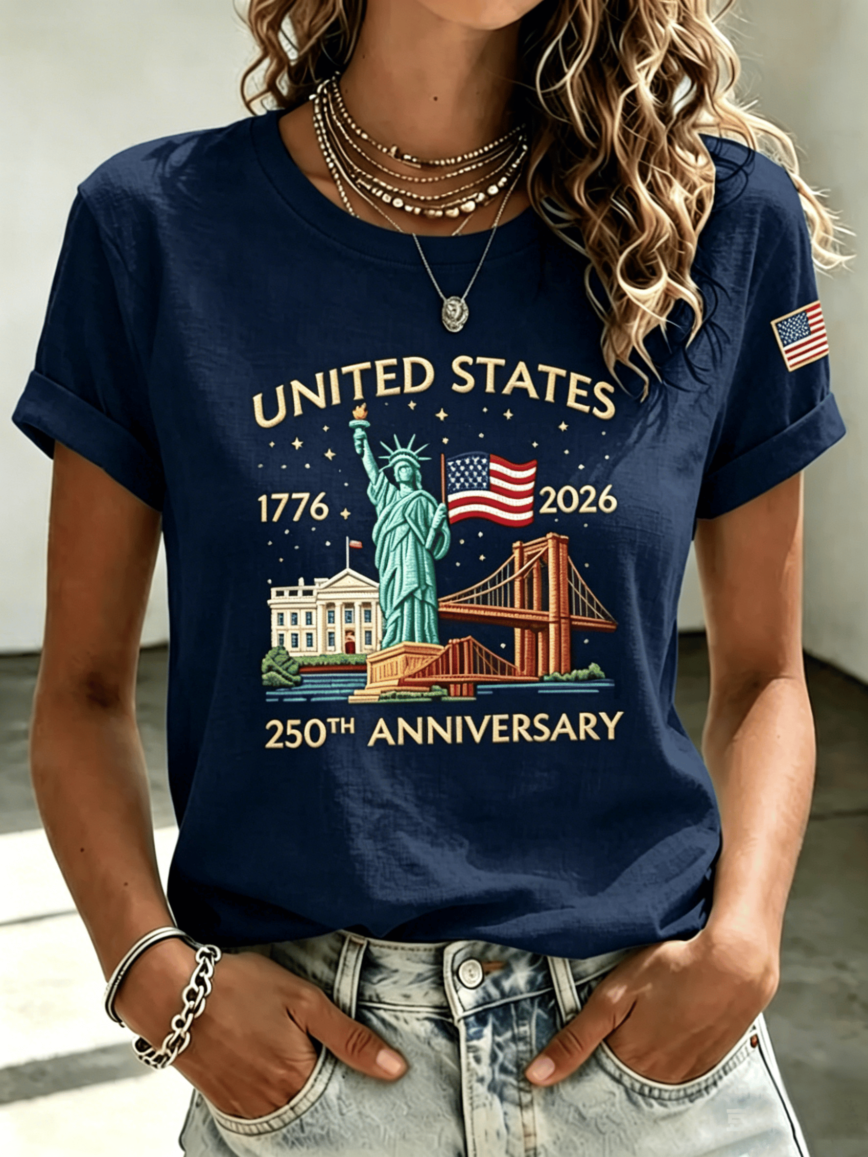 Women's USA 250th Anniversary Print T-Shirt