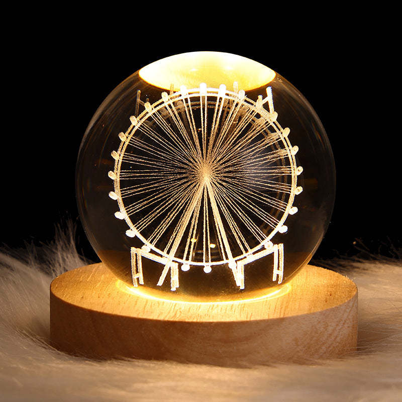 3D Planetary Crystal Ball Night Lamp