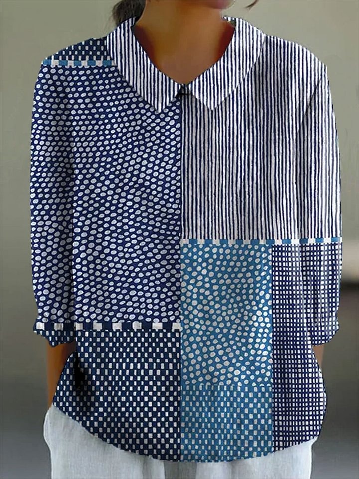 Women's Abstract Polka Dot Stripe Art Print Dress