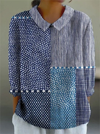Women's Abstract Polka Dot Stripe Art Print Dress
