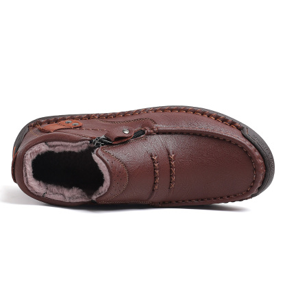 （Free shipping）⏰Limited Time Sale 70% OFF-Men’s Handmade Premium Leather Slip-On Driving Boots – Wide Toe, Arch Support, Waterproof, Pressure Relief, Non-Slip Sole&Warmth for Casual, Travel & Outdoor