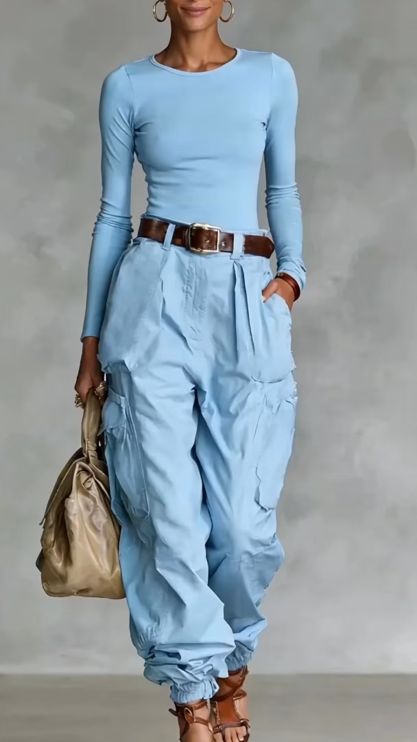 Casual Street Style High Waist Cargo Joggers
