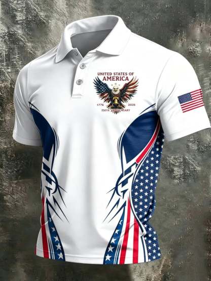 Men's 250th Anniversary Printed Short-Sleeve Polo Shirt